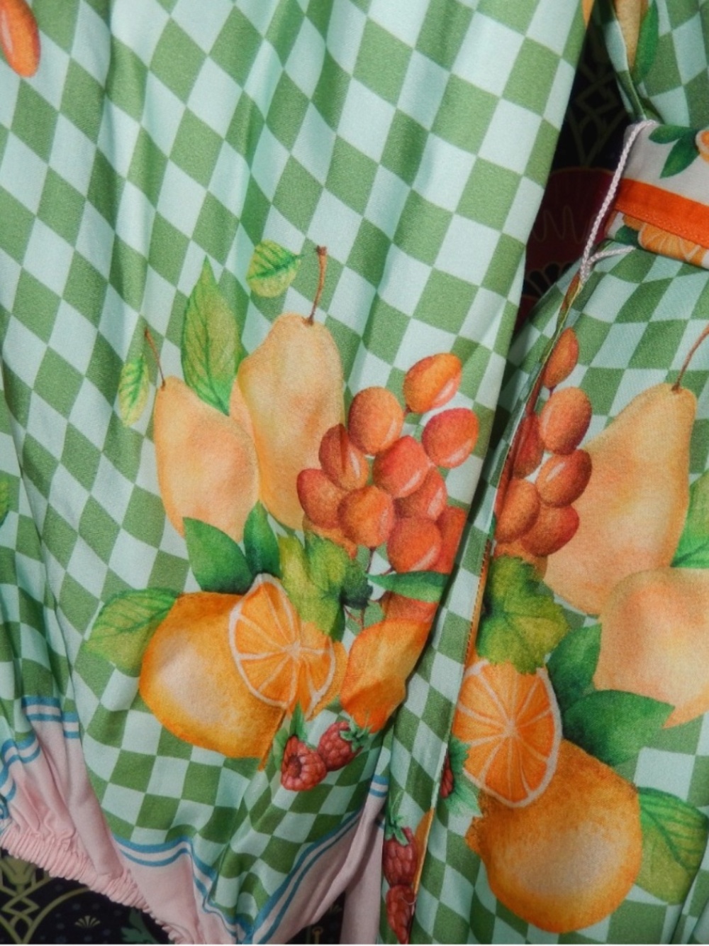 Antonio Melani Raffaella Fruit Print Resort Long Sleeve A-Line Mini Dress - Picture 7 of 9